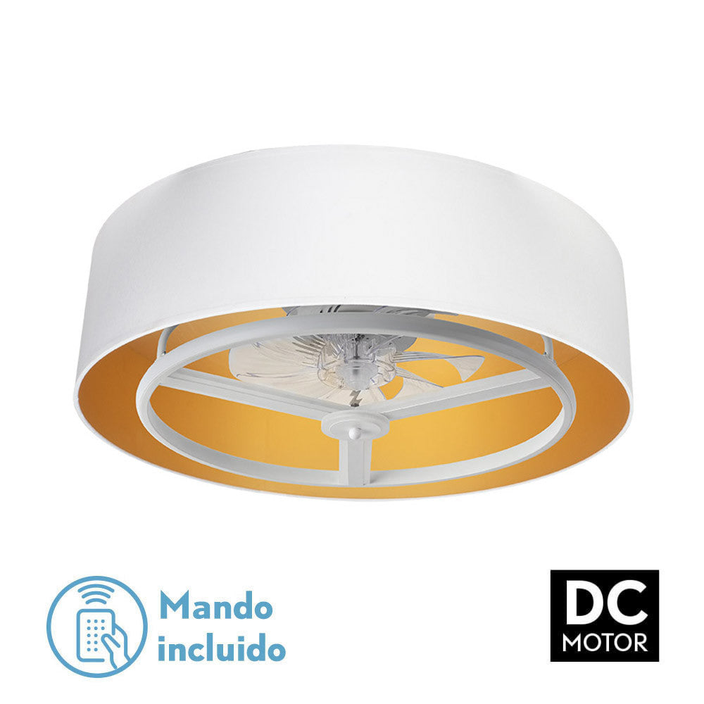Ventilador Dc Anuska 60w Blanco/oro 8 Aspas 6 Veloc. 70d 5100lm 3col Remoto,memoria,reg.intensidad,temporizador_0