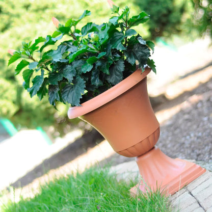 Maceta Ornamental Con Pie Atena 6,75l., Dimensiones (mm) 330x330x400, Color Terracota_4