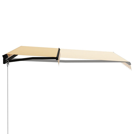 Toldo Manual Retráctil Amarillo Y Blanco 300x250 Cm_0