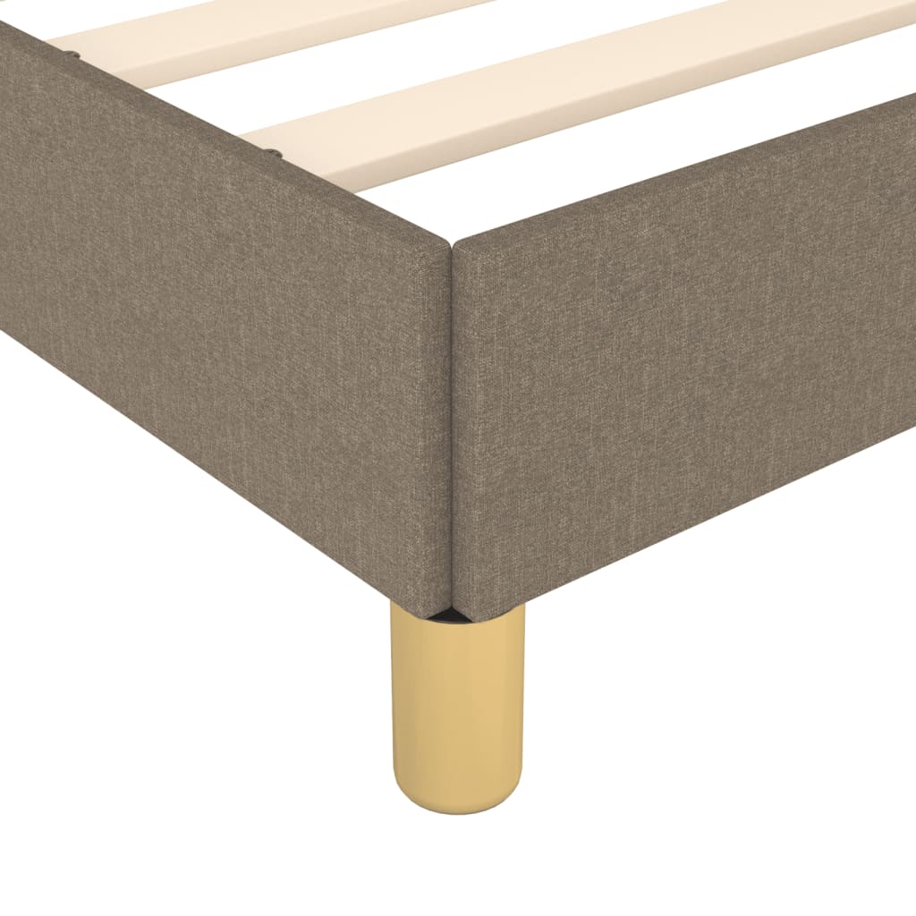 Estructura De Cama Con Cabecero De Tela Gris Taupe 80x200 Cm / Vetonek_2