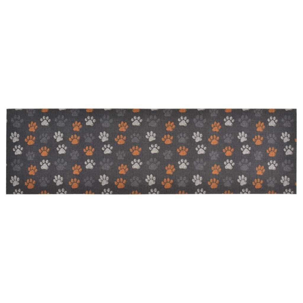 Vidaxl Alfombra De Cocina Lavable Terciopelo Dibujo De Patas 60x180 Cm_1