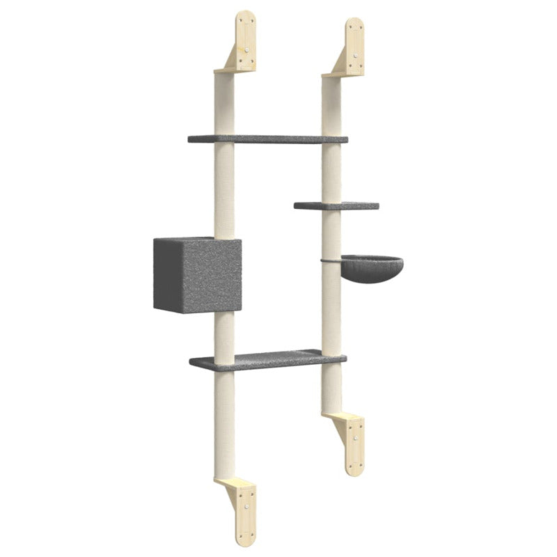 Vidaxl Árbol Rascador Para Gatos De Pared Gris Oscuro 180 Cm_5