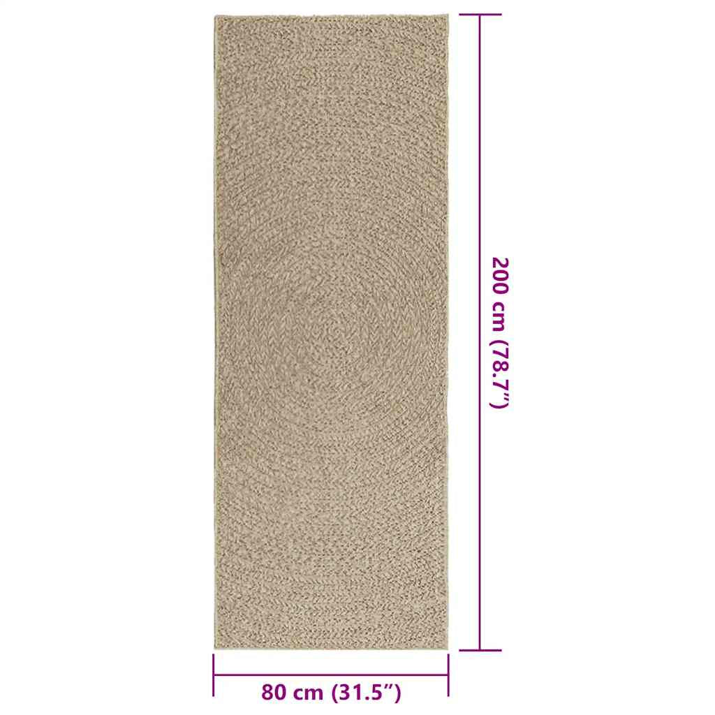 Vidaxl Alfombra Zizur Apariencia Yute Interior Exterior Beige 80x200cm_2
