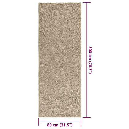 Vidaxl Alfombra Zizur Apariencia Yute Interior Exterior Beige 80x200cm_2