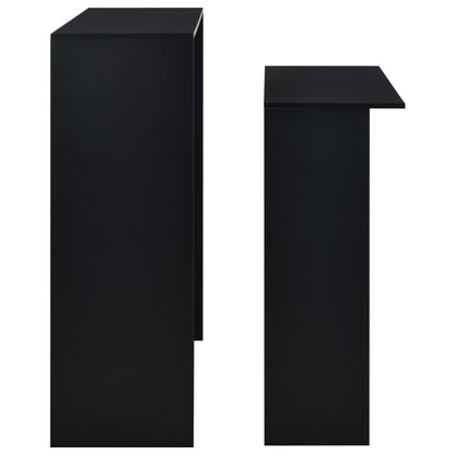 Mesa Alta De Bar Con 2 Tableros Negro 130x40x120 Cm_4