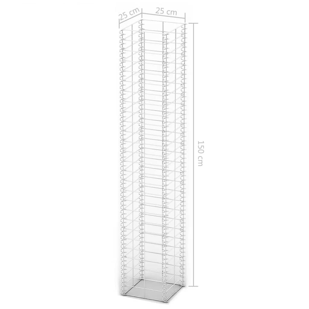 Cestas De Muro De Gaviones Alambre Galvanizado 25x25x150cm 3 Ud / Vetonek_0