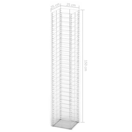 Cestas De Muro De Gaviones Alambre Galvanizado 25x25x150cm 3 Ud / Vetonek_0