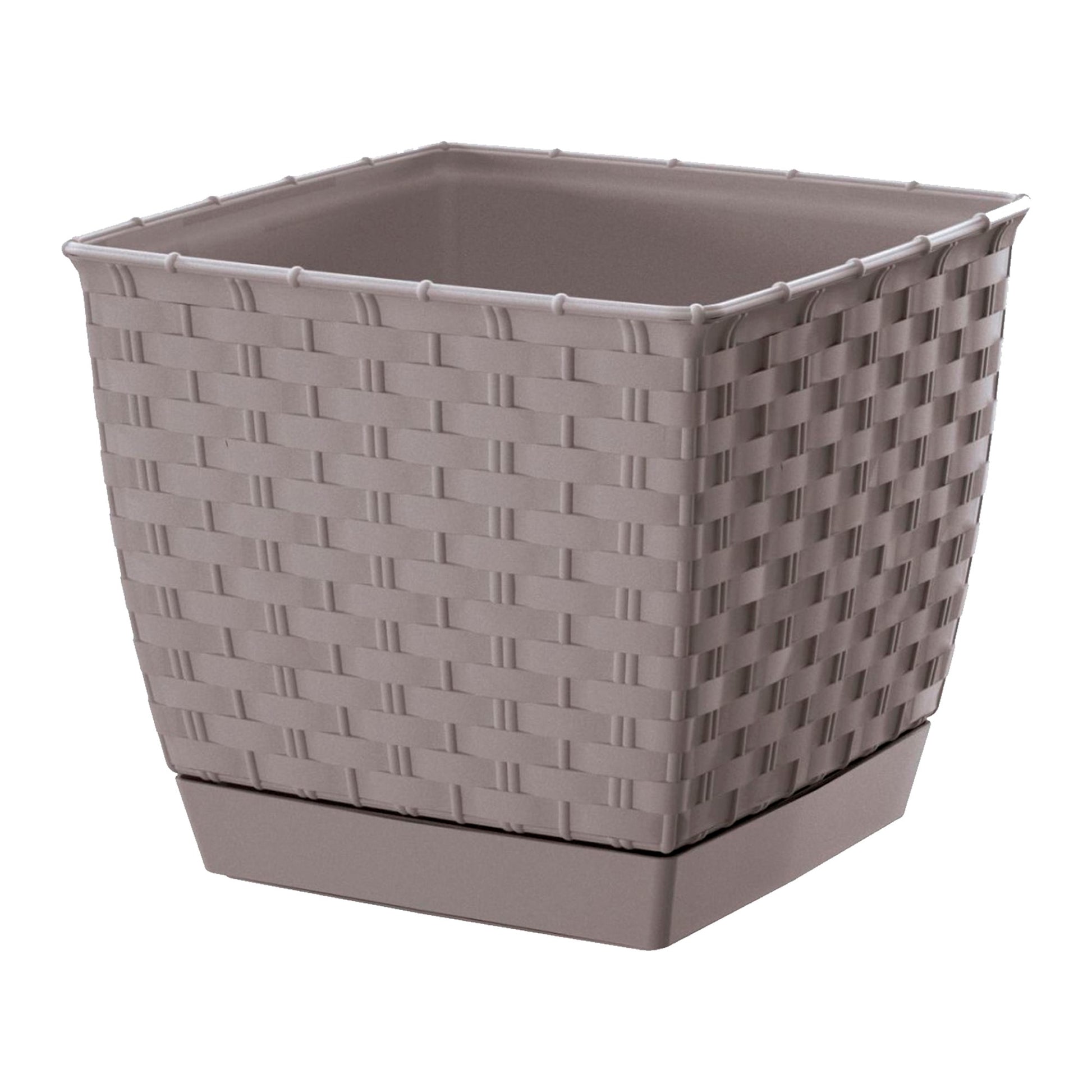 Maceta Ratolla Square 3,8l., Dimensiones (mm) 190x190x159, Color Mocca