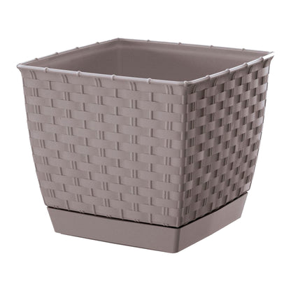 Maceta Ratolla Square 3,8l., Dimensiones (mm) 190x190x159, Color Mocca