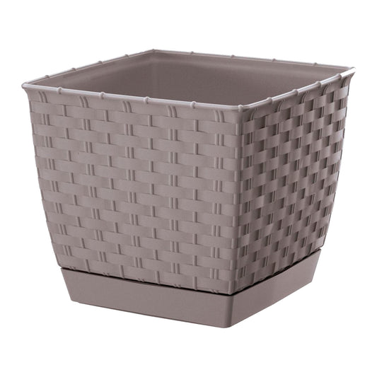 Maceta Ratolla Square 3,8l., Dimensiones (mm) 190x190x159, Color Mocca