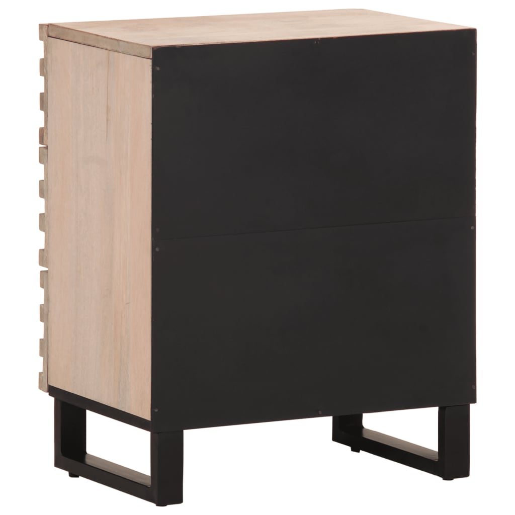 Mesita De Noche Madera Maciza De Mango 50x34x62 Cm_3