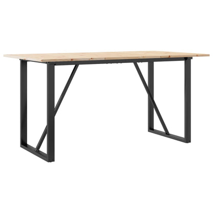 Mesa De Comedor Marco O Madera Maciza Pino Y Acero 160x80x75cm_4