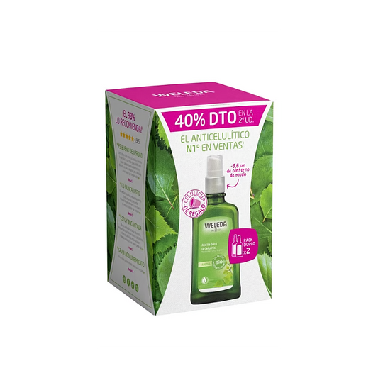 Doble Pack Abedul aceite anticelulítico 2x100 ml + REGALO Celulicup Weleda