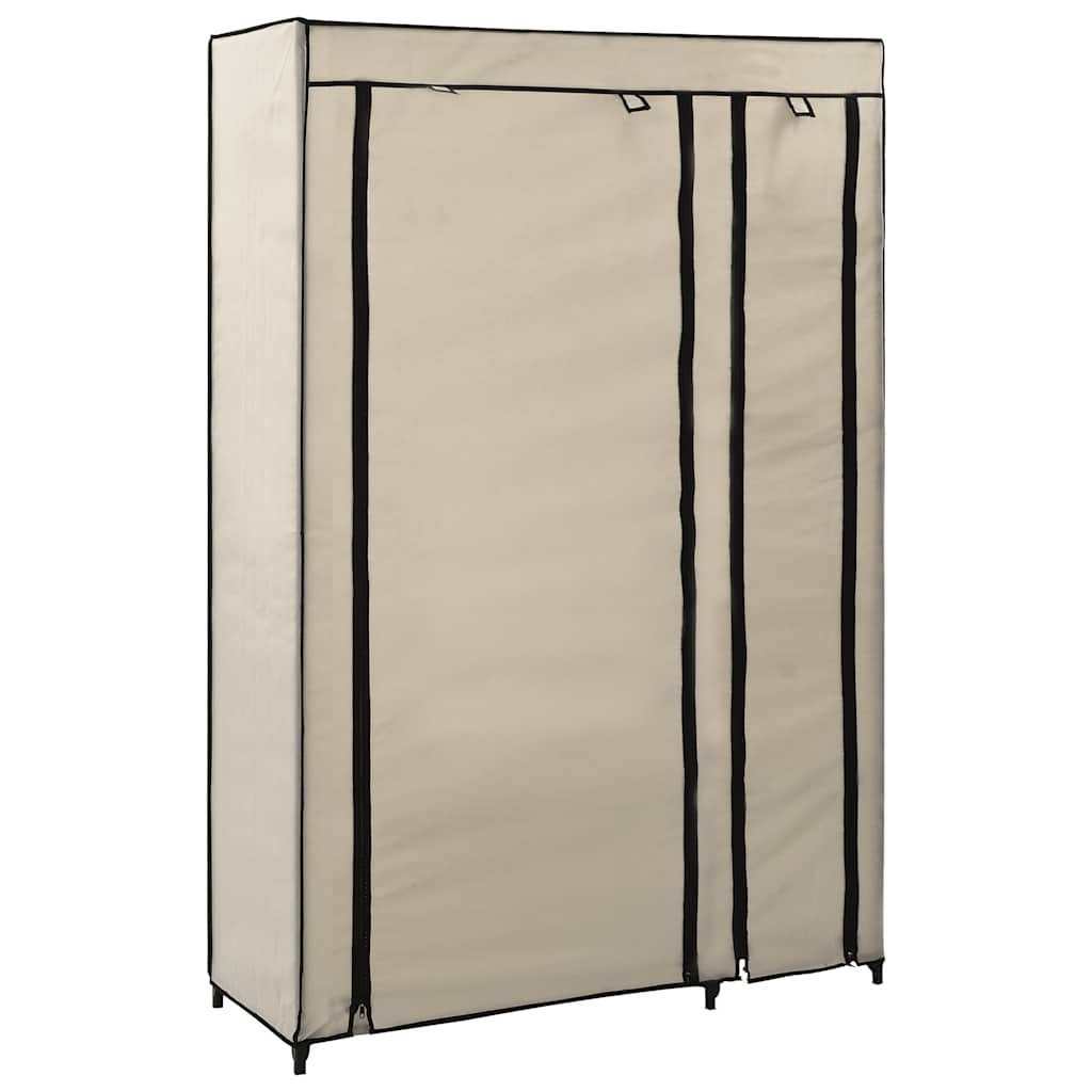 Armario Plegable De Tela Color Crema 110x45x175 Cm_1