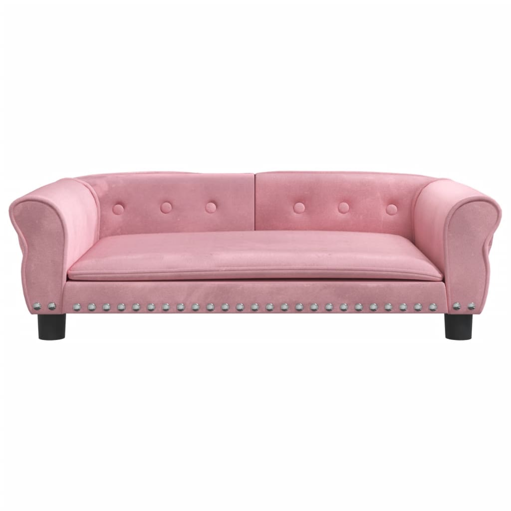 Cama Para Perros De Terciopelo Rosa 95x55x30 Cm / Vetonek_3
