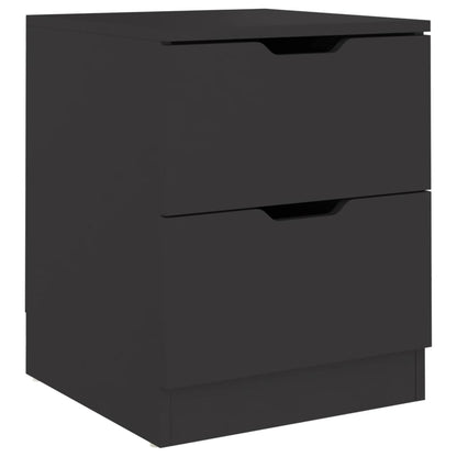 Mesita De Noche Madera De Ingeniería Negro 40x40x50 Cm_0