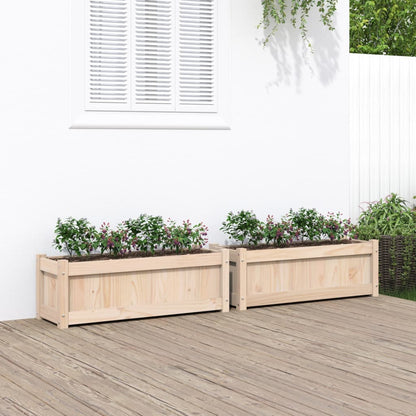 Jardineras De Exterior 2 Unidades Madera Maciza De Pino_1