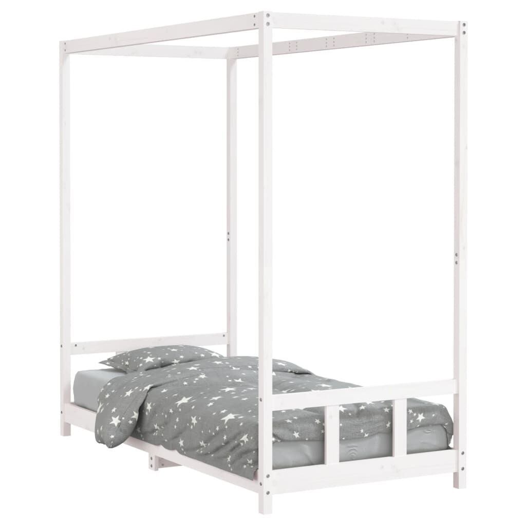 Vidaxl Estructura De Cama Para Niños Madera De Pino Blanco 90x190 Cm_0