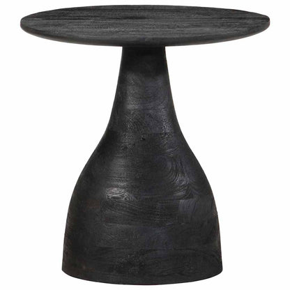 Mesa Auxiliar Madera Maciza De Mango Negra Ø40x40 Cm_0
