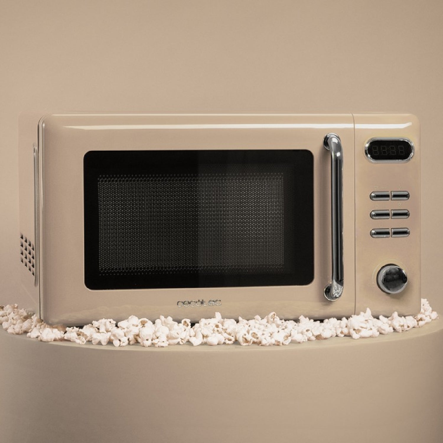 Microondas Digital Con Grill De 20 L Proclean 5110 Retro Beige. 700 W En 5 Niveles, Temporizador Hasta 60 Mins, 8 Programas Y Modo Descongelación, D_2
