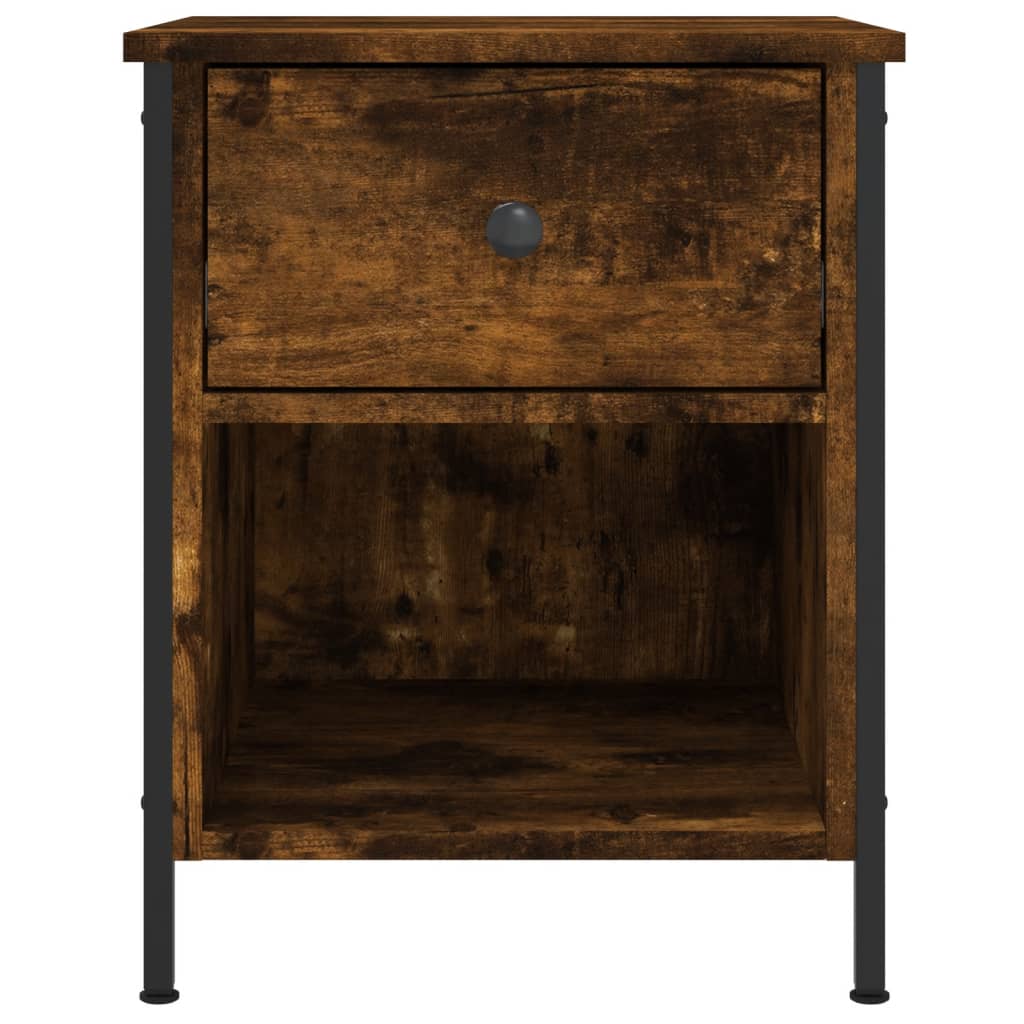 Mesita De Noche Madera De Ingeniería Roble Ahumado 40x42x50 Cm_4