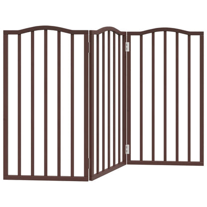 Vidaxl Puerta Para Perros Plegable 3 Paneles Álamo Marrón Roble 150 Cm_0