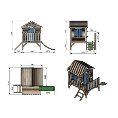 Casita Infantil De Madera Por Paneles Masgames Visby Elevada 60 Cm Rosa._5