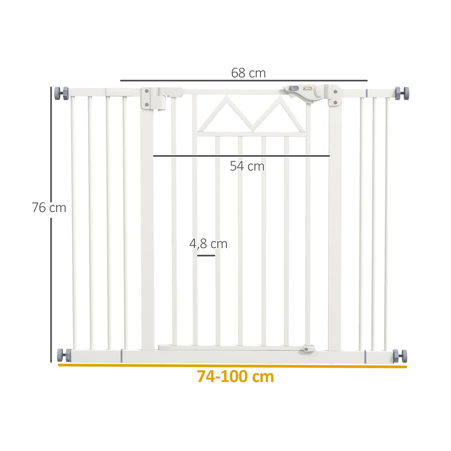 Pawhut Barrera De Seguridad Extensible Con Cierre Automático 74-100x76 Cm Blanco_2