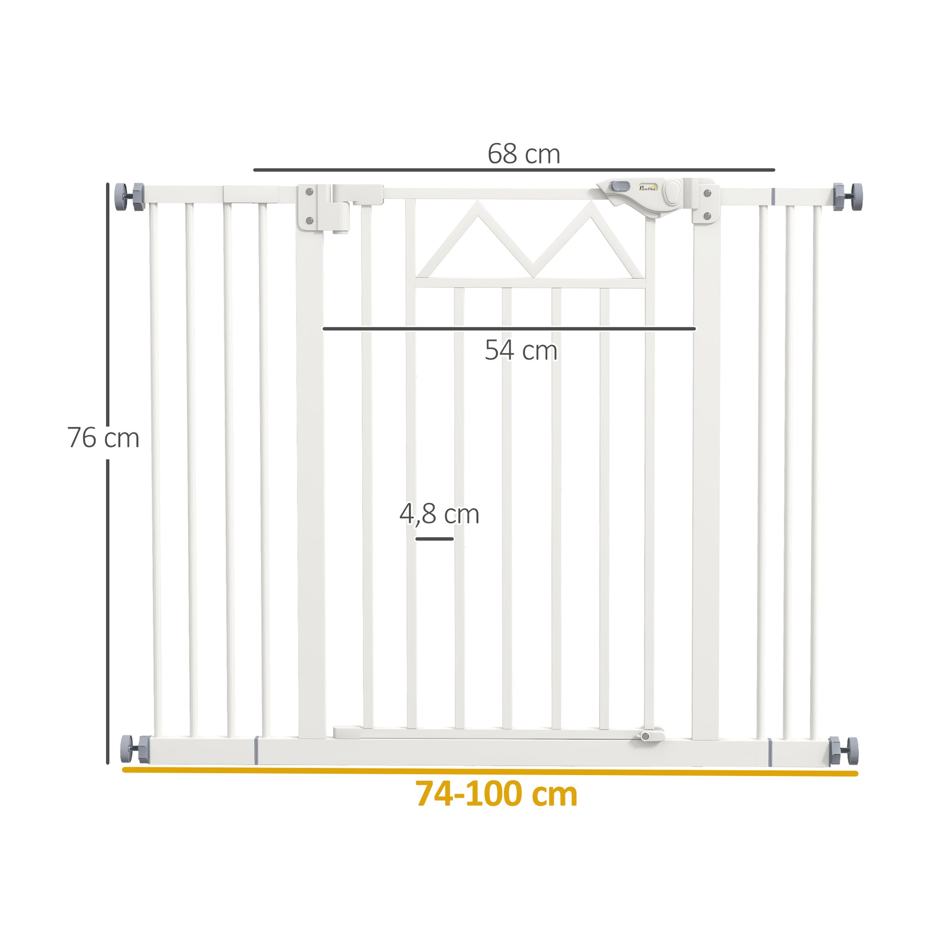Pawhut Barrera De Seguridad Extensible Con Cierre Automático 74-100x76 Cm Blanco_2