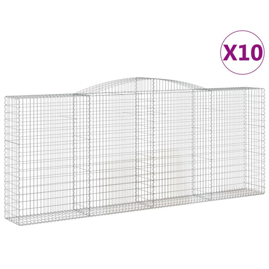 Cestas De Gaviones 10 Uds Forma De Arco Hierro 400x50x160/180cm_0