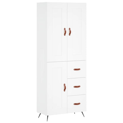 Aparador Alto Madera Contrachapada Blanco 69,5x34x180 Cm_1