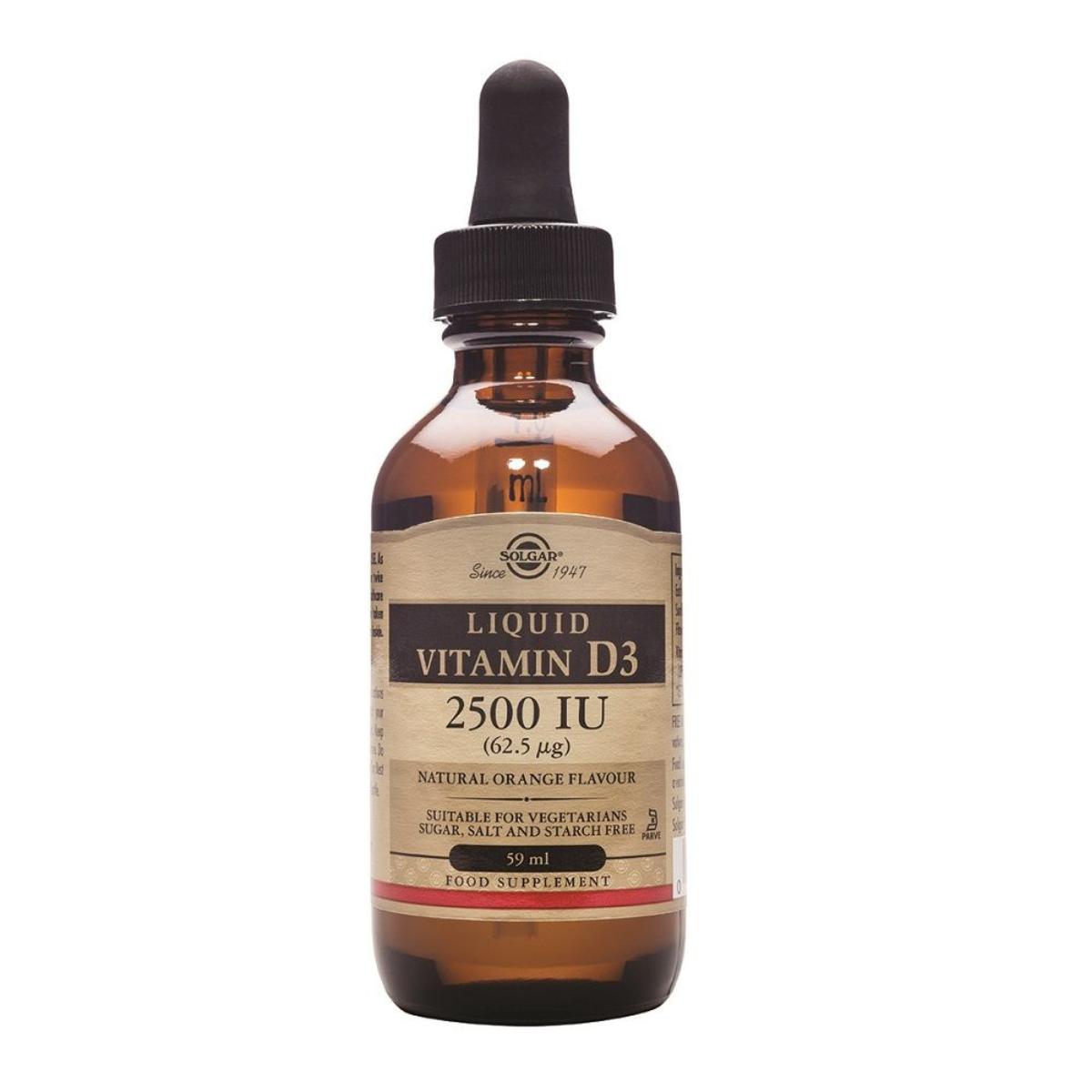 Vitamina D3 líquida 2500 UI, 59 ml (Naranja)
