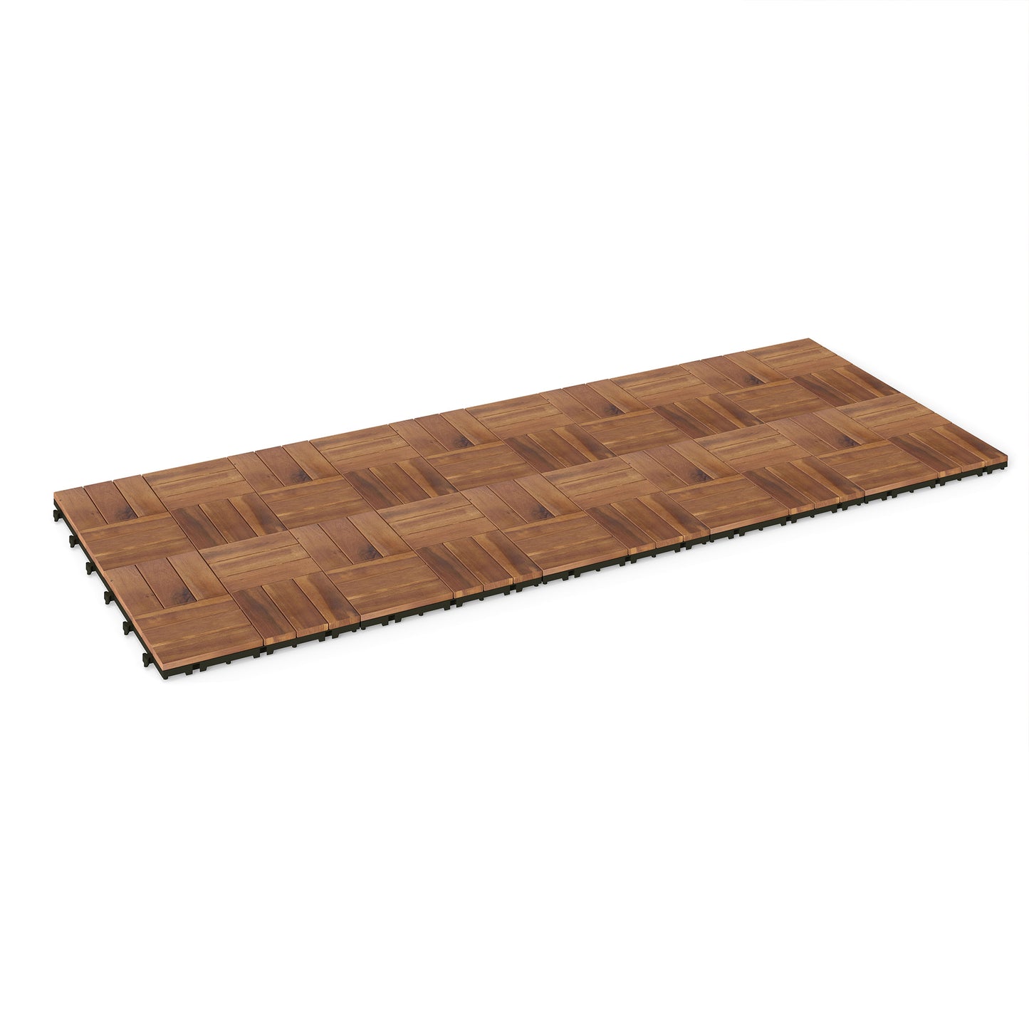 Outsunny Set De 10 Piezas Baldosas De Exterior De Madera 31x31 Cm 0,91m² Marrón_3