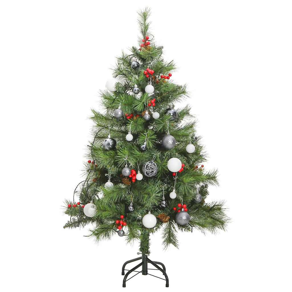 Vidaxl Árbol De Navidad Artificial Con Bisagras 150 Led Y Bolas 150 Cm_3