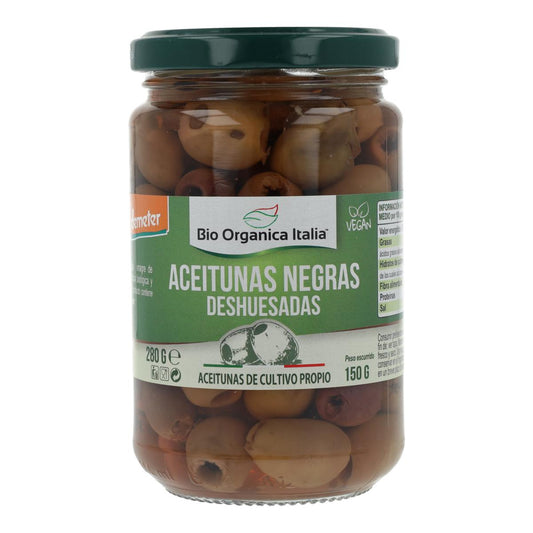 Aceituna Negra Deshuesada Bio Demeter Organica Italia 280 gr
