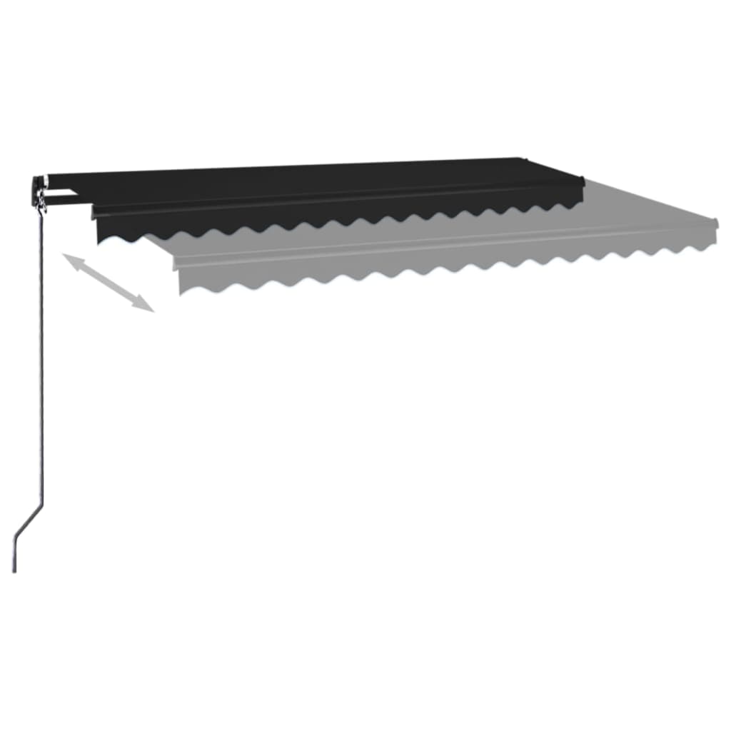 Toldo Manual Retráctil Con Led Gris Antracita 400x350 Cm_2
