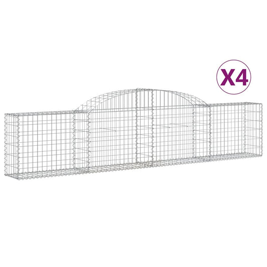 Cestas De Gaviones 4 Uds Forma De Arco Hierro 300x30x60/80 Cm_0