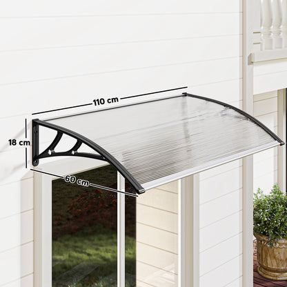 Outsunny Marquesina Para Puertas Y Ventanas 110x60 Cm Con Regleta De Aluminio_2