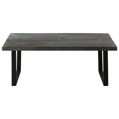 Mesa De Centro De Madera Maciza De Mindi Gris 102x56x41 Cm_0