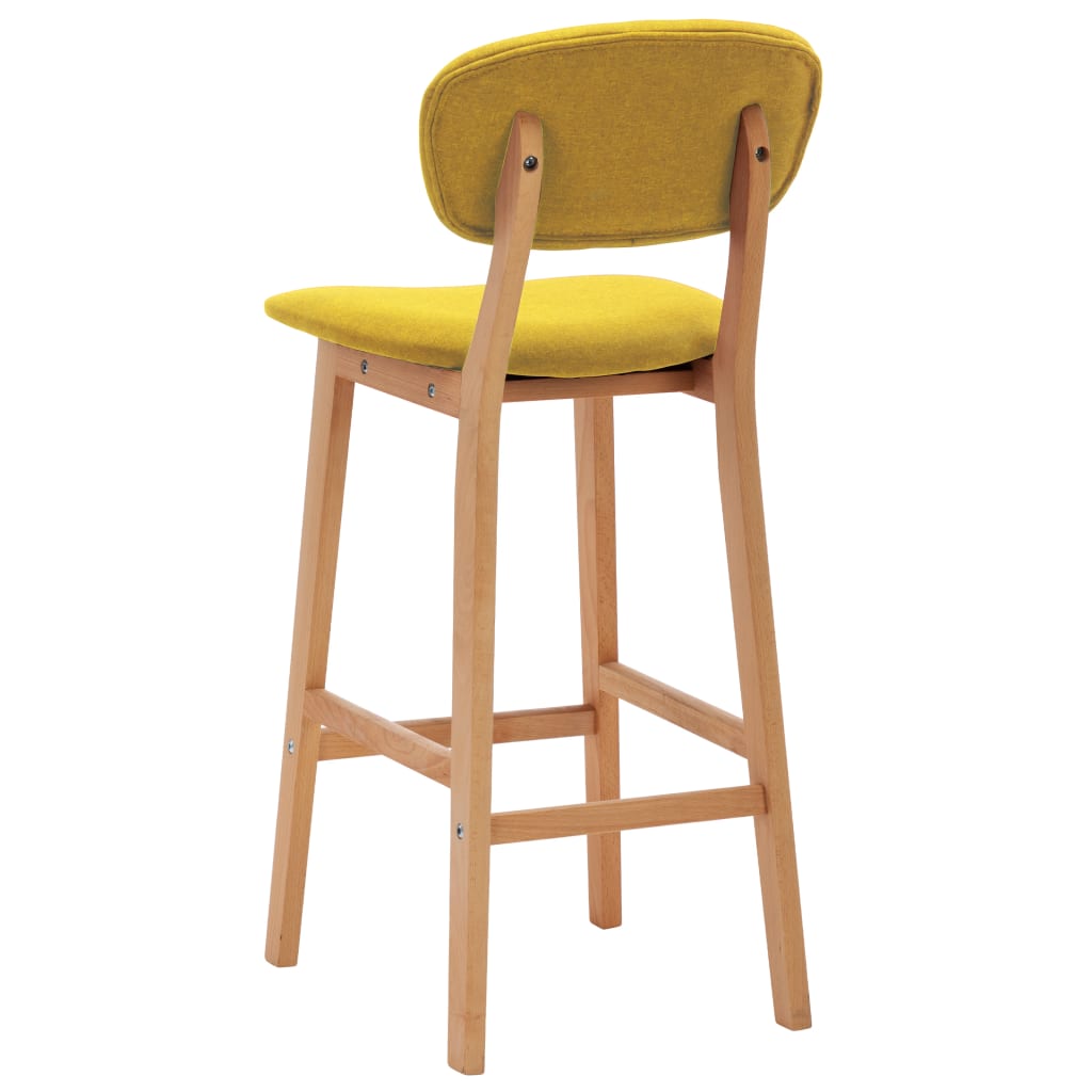 Taburetes De Cocina 2 Unidades Tela Amarillo Mostaza_3