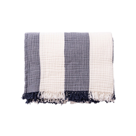 Manta Rayas 140x190cm 100% Algodón 240gsm Navy Mediterranean Scalpers Home