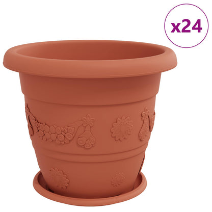 Macetas 24 Pcs Rojo Ladrillo Ø 39 X 32 Cm Plástico_0