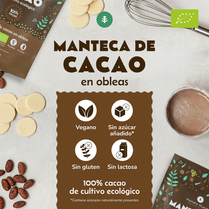 Manteca de cacao en obleas ECO Planeta Huerto 250 g
