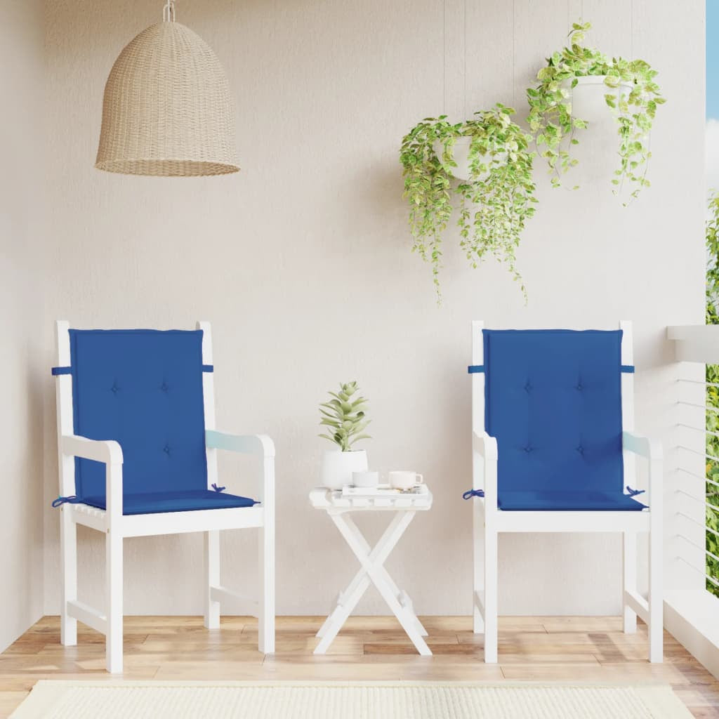 Vidaxl Cojín Silla Jardín Respaldo Bajo 2 Uds Tela Oxford Azul_1
