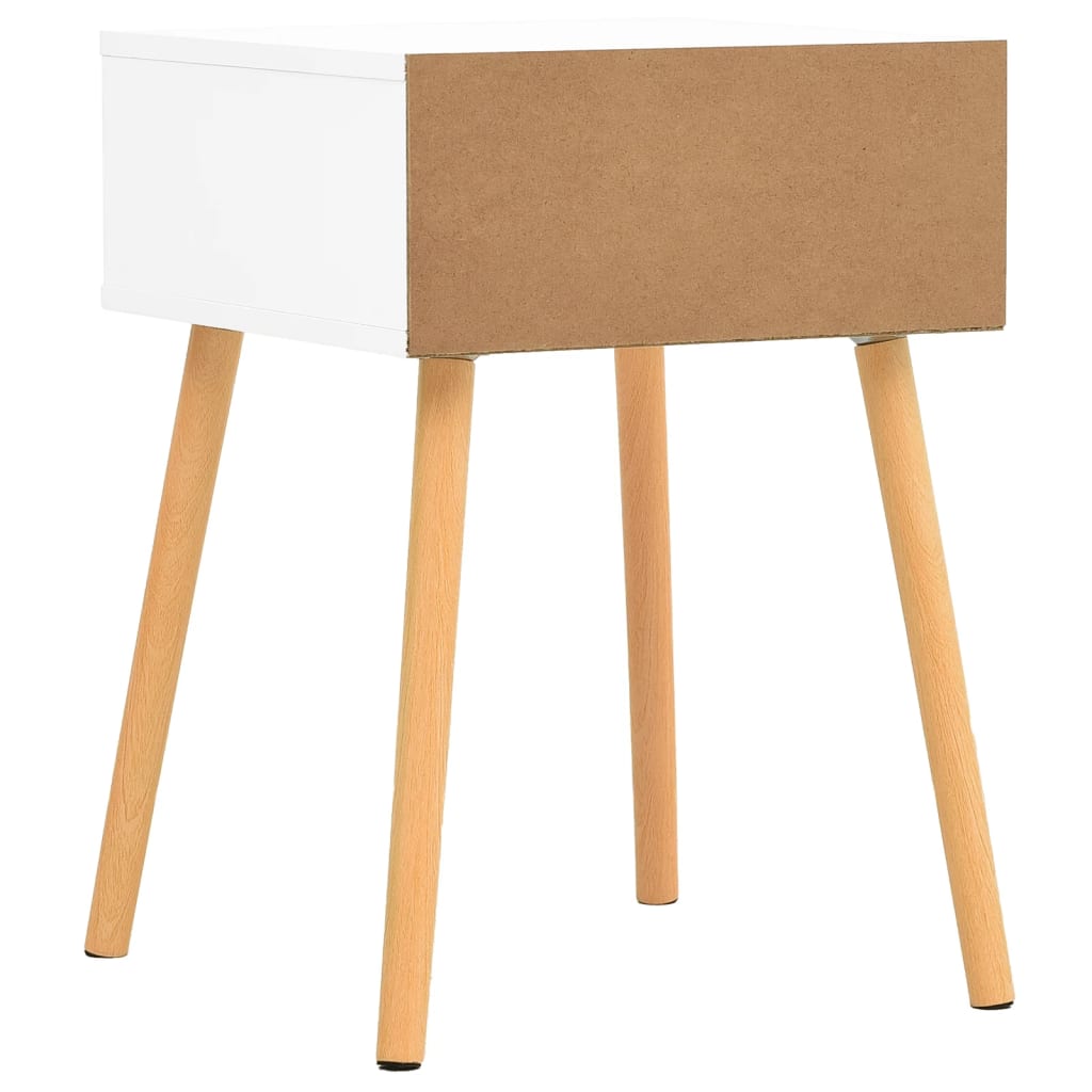 Mesita De Noche Madera Ingeniería Blanco Y Sonoma 40x40x56 Cm_3