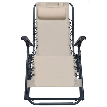 Tumbona Plegable De Textilene Color Crema_1