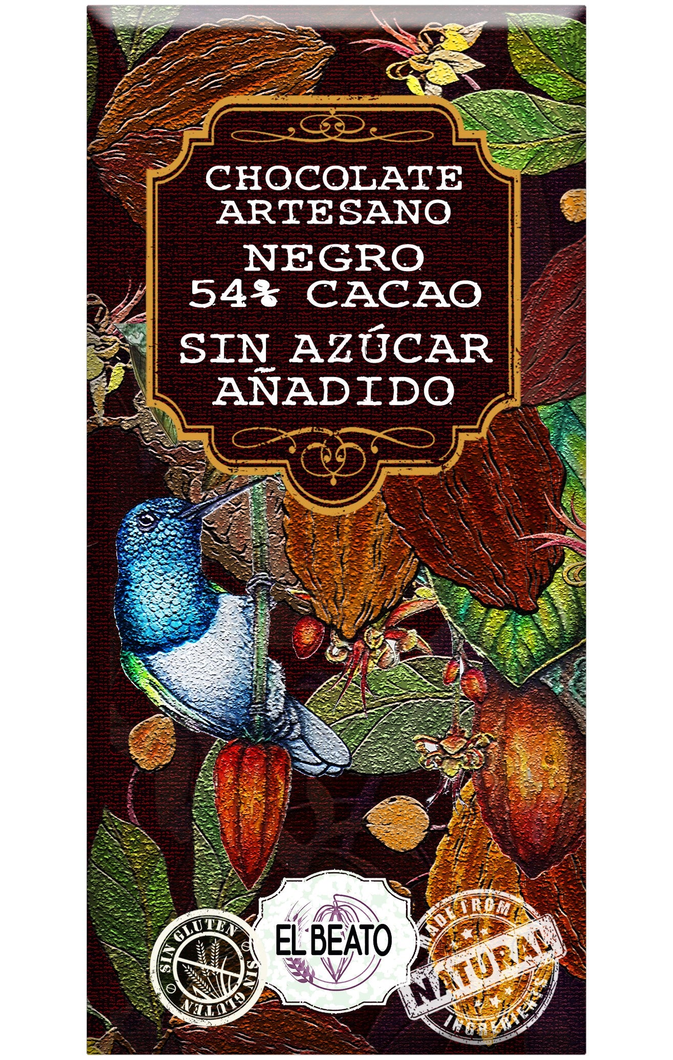 Chocolate Artesano Negro 54% Sin Azúcares Añadidos_0
