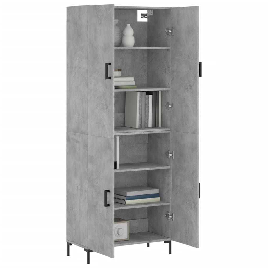 Aparador Alto Madera Contrachapada Gris Hormigón 69,5x34x180 Cm_2