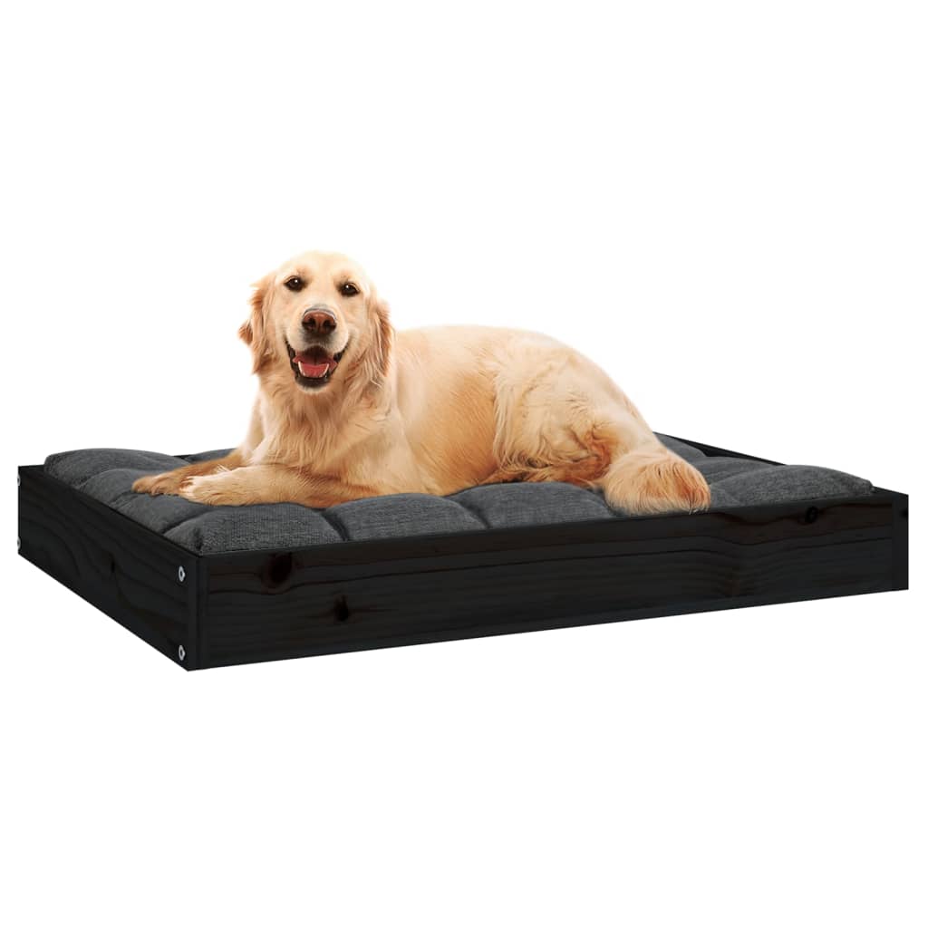 Cama Para Perros Madera Maciza De Pino Negro 71,5x54x9 Cm / Vetonek_1