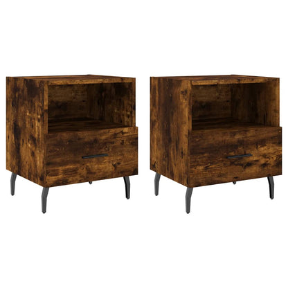 Mesita Noche 2 Uds Madera Ingeniería Roble Ahumado 40x35x47,5cm_0